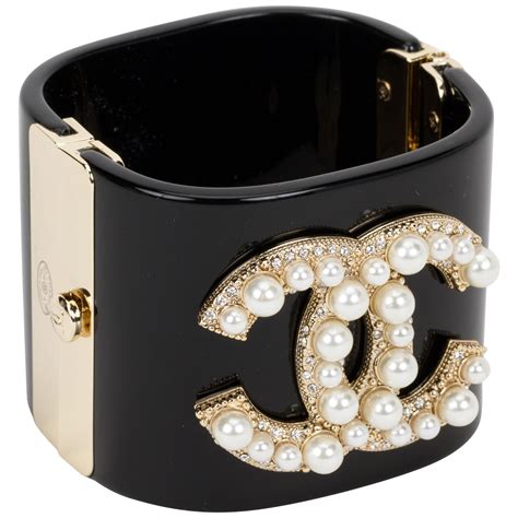 chanel black bracelet pearl|chanel bracelet price.